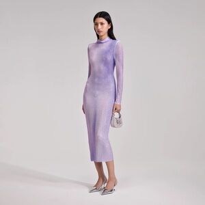 LILAC CONTOUR PRINT MAXI DRESS